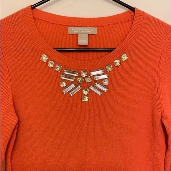 "Banana Republic Small Peplum Sweater with Front Embellishments" - Picture 5 of 11